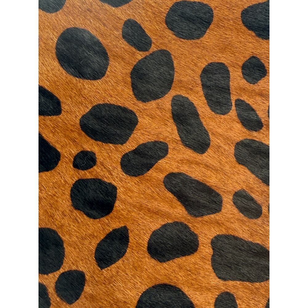 Clare Vivier Calf Hair Leopard Print Top Zip Foldover Clutch Handbag Brown Black - Picture 9 of 11